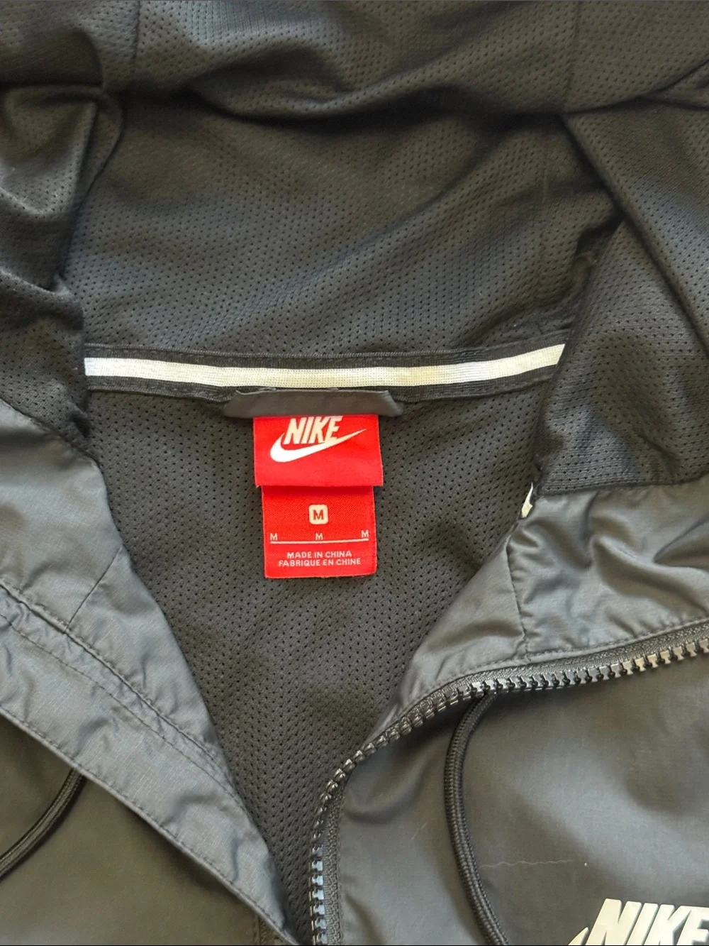 Nike Windrunner Hooded Full Zip Jacket Black Men’s Medium Lightweight